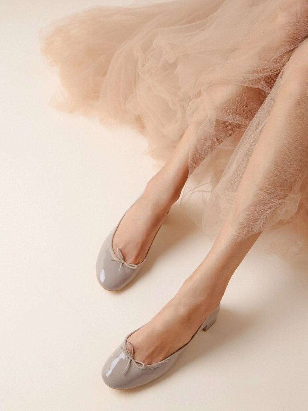 Repetto-Camille Ballet Flats in Nude/Beige Taupe-size 37.5